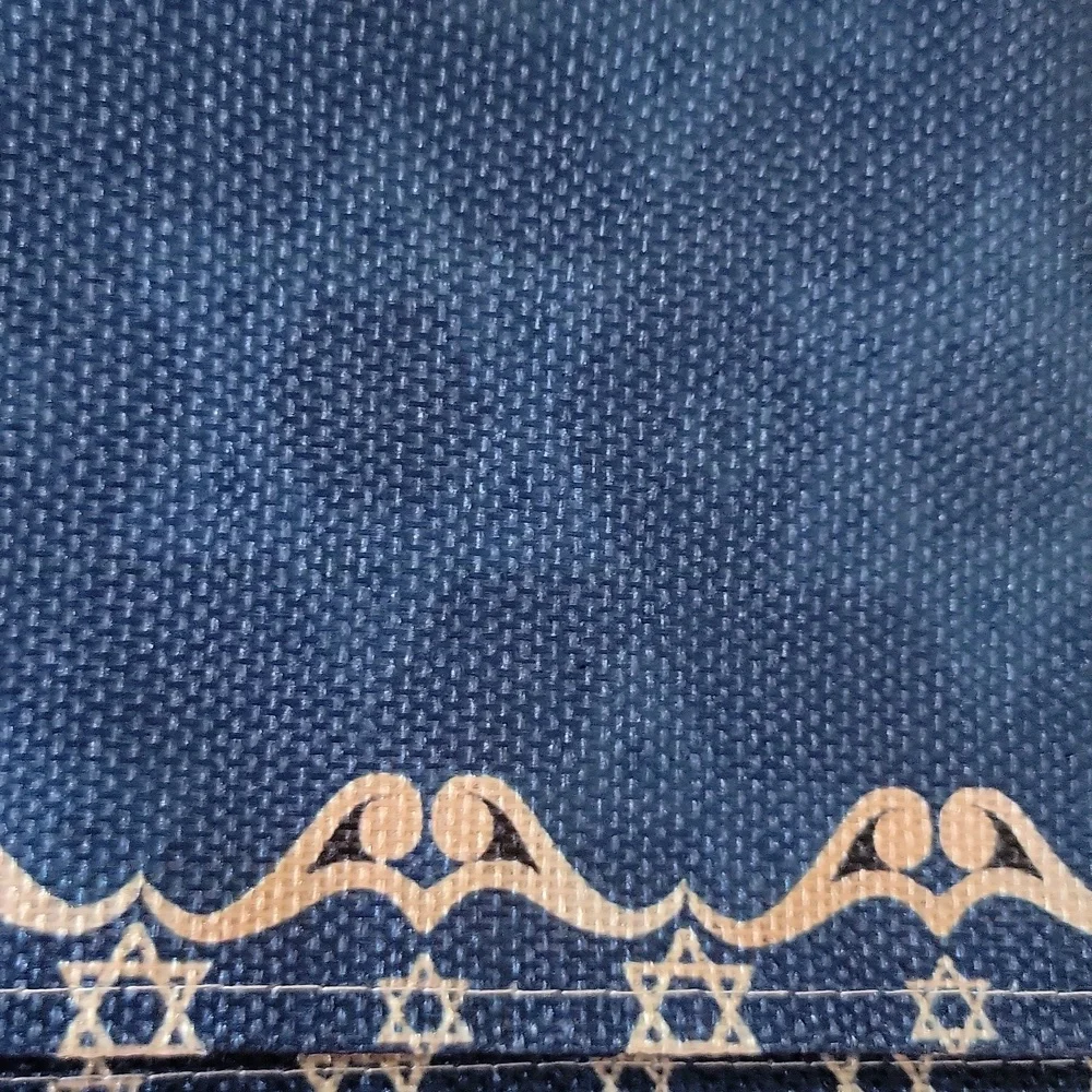 Passover Table Runner Blue Gold 14x72 – Matzoh Wine Holiday Symbols NEW